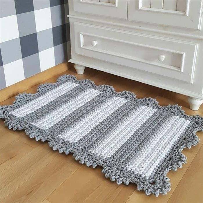 Tapete de crochê retangular