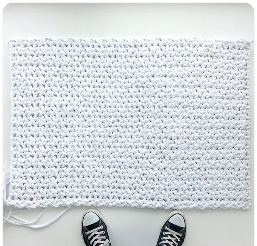 Tapete de crochê retangular